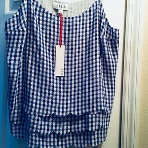 Super cute Elle strappy. Tiered scalloped hem